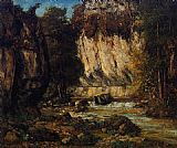 Gustave Courbet River and Cliff painting